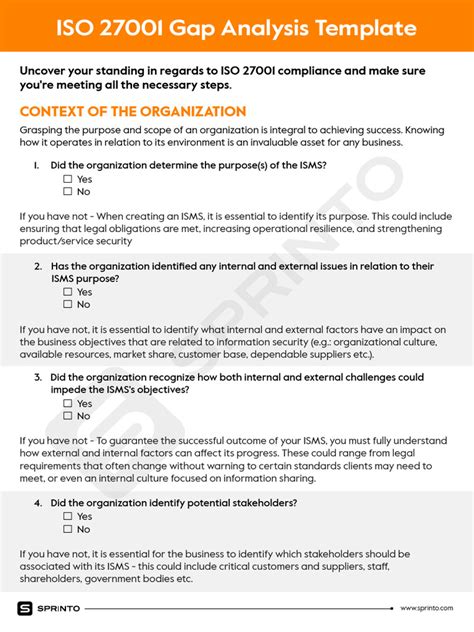 Gap Analysis Checklist Pdf