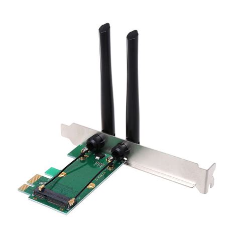 Wireless Network Card Wifi Mini Pci E To Pci E Adapter 2 Antenna