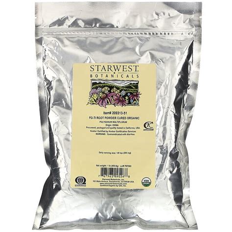 Starwest Botanicals Organic Fo Ti Root Powder Cured 1 Lb 453 6 G