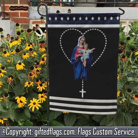 Holy Rosary Mama Mary Jesus Garden Flag House Flag Home Decor