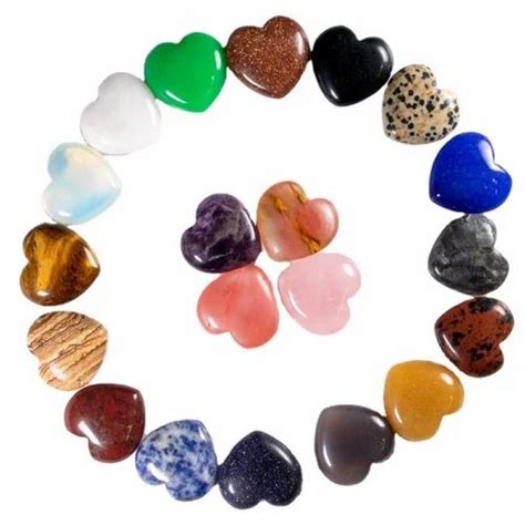 Multicolor Natural Gemstone Puffy Heart Stone For Decoration Size