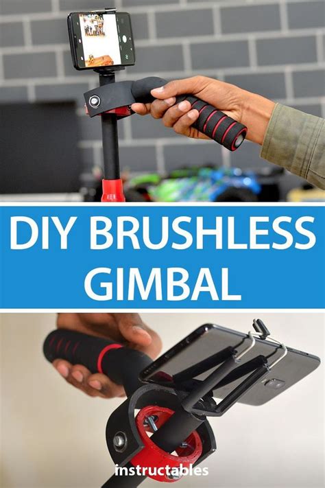 Two Photos With The Words Diy Brushless Gimbal And An Image Of A Hand