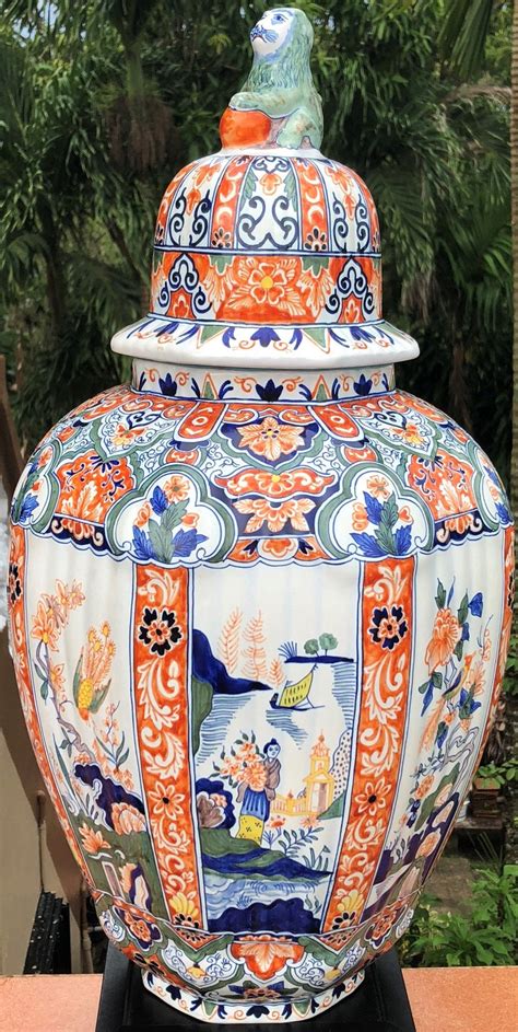 S Antique Old Delft Ginger Jar Vase Delfts Blauw Etsy