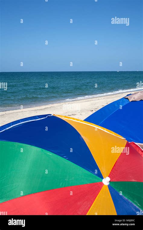 Colorful beach umbrellas Stock Photo - Alamy