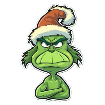 Grinch Mascot Christmas Stickers Green Tree Clipart Vector, Grinch Stealing Christmas Tree ...