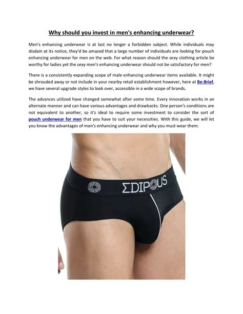 Ppt Why Should You Invest In Mens Enhancing Underwear Powerpoint