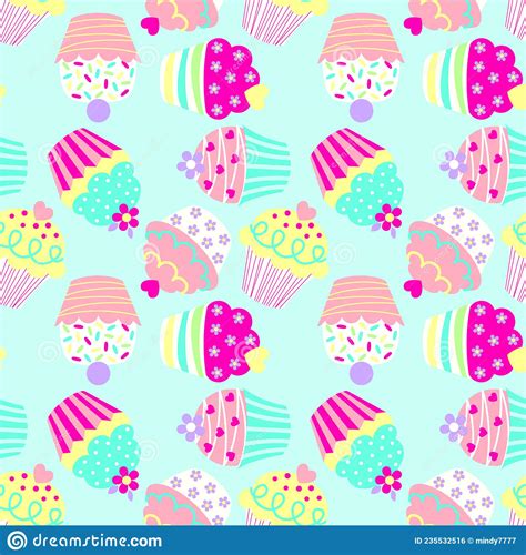 Illustration Du Vecteur De Motif Transparent Cupcake Motif Muffin