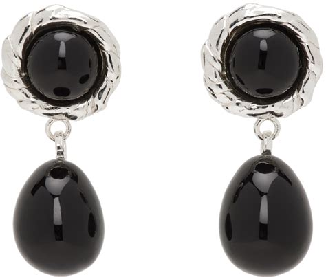 Corali Silver And Black Emma Earrings Sterling Silver Editorialist