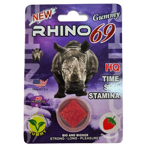 Rhino 69 Male Sexual Enhancement Strawberry Gummy 1 Gummy X 7 Packs