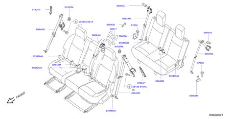 Infiniti QX60 SENSORY Tongue Kit 3rd Seat Service Right Belt Body