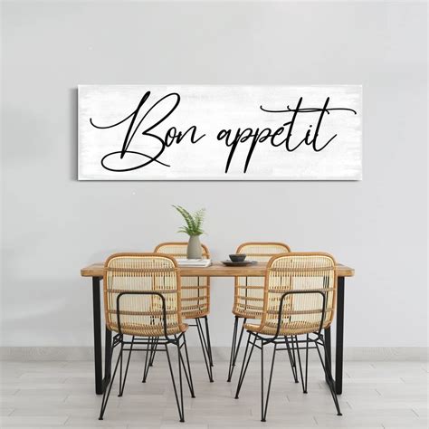 Asdg S Bon Appetit Sign Quotes Poster Print Canvas Wall Art Painting