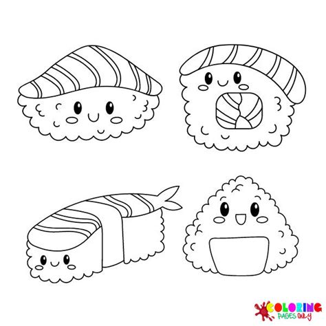 Coloriages De Sushis Coloringpagesonly