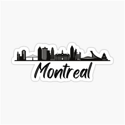 Montreal Canada Cityscape Skyline Silhouette Sticker For Sale By