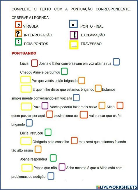 Que Dia Lindo Pontuação - Sinais de Pontuação 4º ano 2 | Sinais de pontuação, Sinais de pontuação ...
