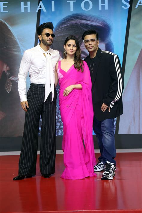 Alia Bhatt Karan Johar Ranveer Singh At The Rocky Aur Rani Kii Prem