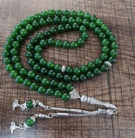 Perles De Pri Re Islamiques En Jade V Ritable Pierre Naturelle