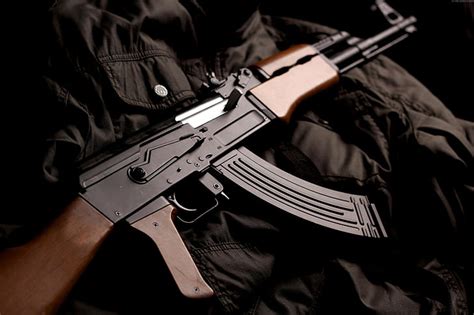 HD Wallpaper Two Brow And Black AK 47 S Weapons Machine Kalashnikov