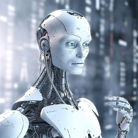 Premium Ai Image Futuristic Humanoid Robot