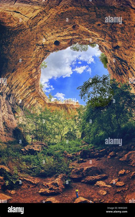 Eye Of God Cave Prohodna Cave Bulgaria Stock Photo Alamy