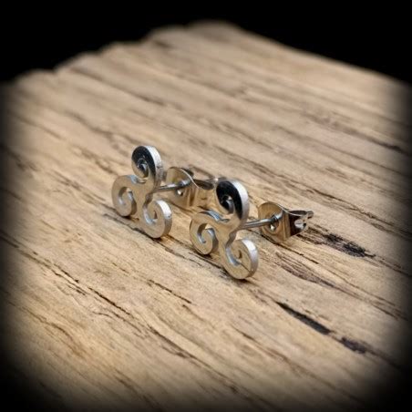 Boucles D Oreilles Triskel En Acier Inoxydable