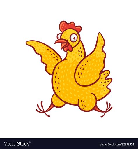 Funny cartoon chicken Royalty Free Vector Image