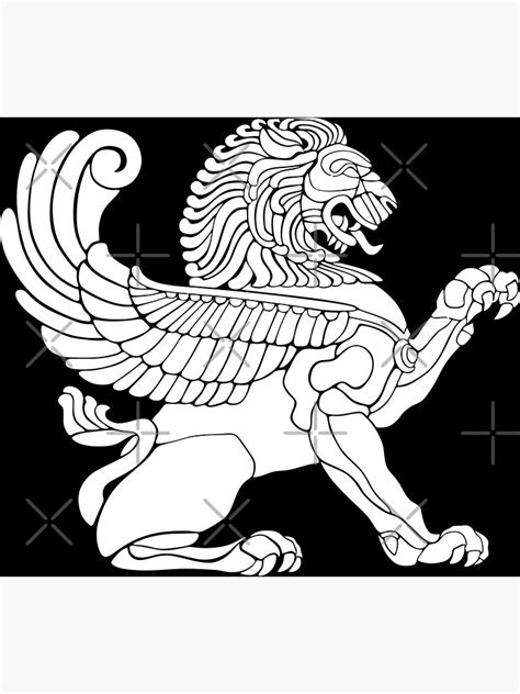 Persian Winged Lion Poster For Sale By ArtEntwined Redbubble