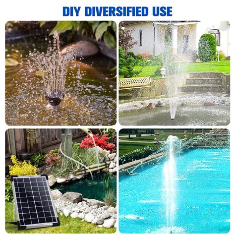 Led Solar Panel Powered Fountain Water Feature Pump For Pond Pool