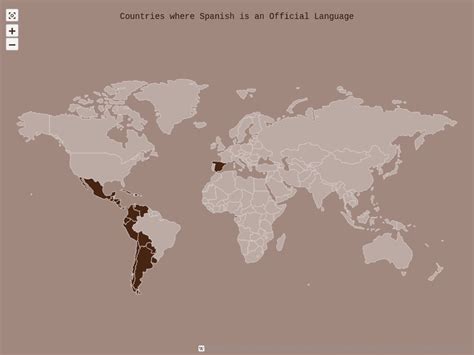 Spanish Language On World Map With Coffee Theme Maps Choropleth