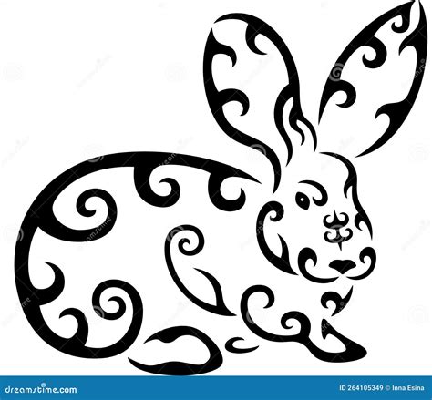 Rabbit Tattoo Stock Vector Illustration Of Gnawer Hare 264105349