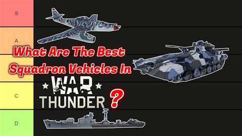 Top Squadron Vehicles In War Thunder Tier List Youtube