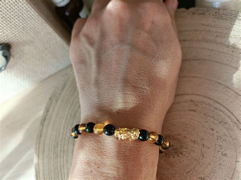 Obsidian Citrine And Pi Xiu Feng Shui Prosperity Bracelet Wealth And