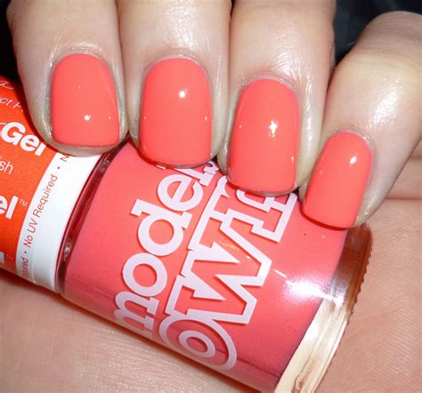 Lou Is Perfectly Polished Swatch Models Own Hyper Gel Coral Glaze