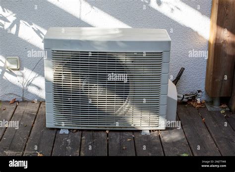 Air Conditioning Heat Pump Compressor Near Home Wall Stock Photo Alamy