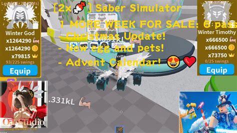 2x New Update Christmas Saber Simulator New Egg And Pets Roblox