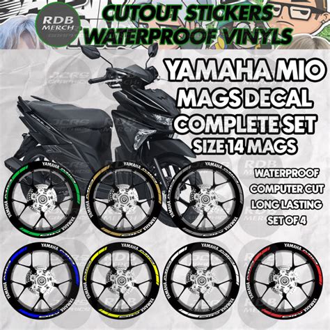 Yamaha Mio Mags Decals Waterproof Motorcycle Rim Sticker Complete Set