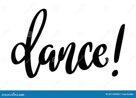 dance lettering phrase isolated  white stock vector illustration