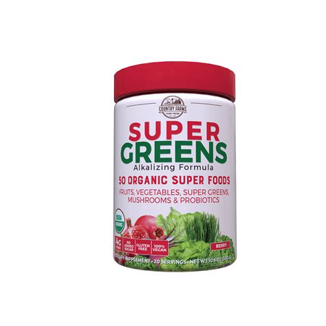 Country Farms Super Greens Healthy Superfood Powder Berry Flavor Drink