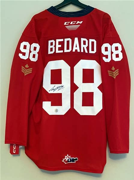 Lot Detail Connor Bedard Signed Regina Pats Red Ccm Jersey