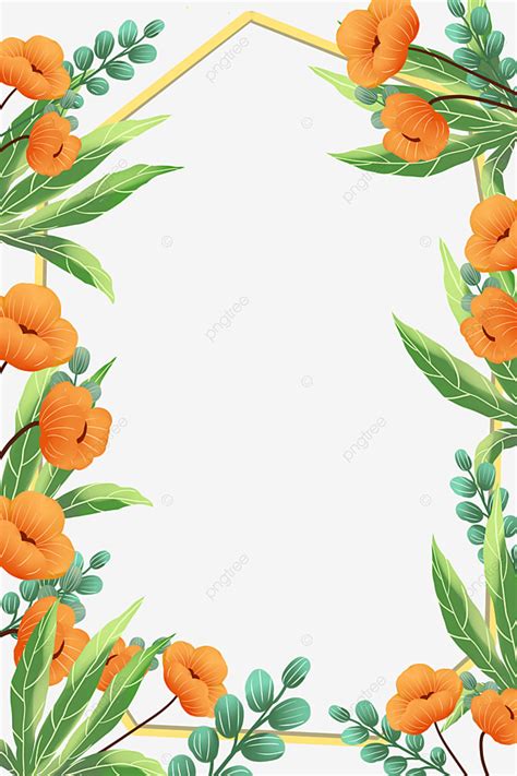 Orange Flower Border Png Image Orange Flowers Border Flower Border