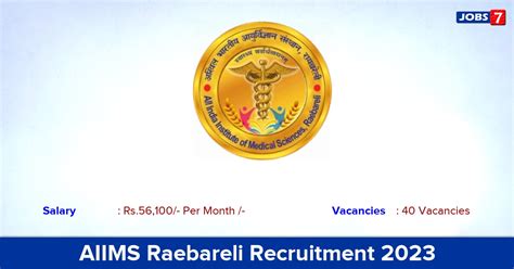 AIIMS Raebareli Recruitment 2023 Apply Online For 40 Junior Resident Jobs