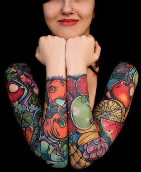 Fruits Tattoo With Images Colorful Sleeve Tattoos Sleeve Tattoos