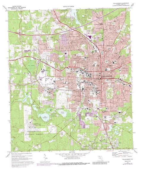 Tallahassee Topographic Map 124000 Scale Florida