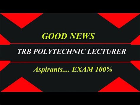 Trb Polytechnic Notification Trb Polytechnic Latest News Trb