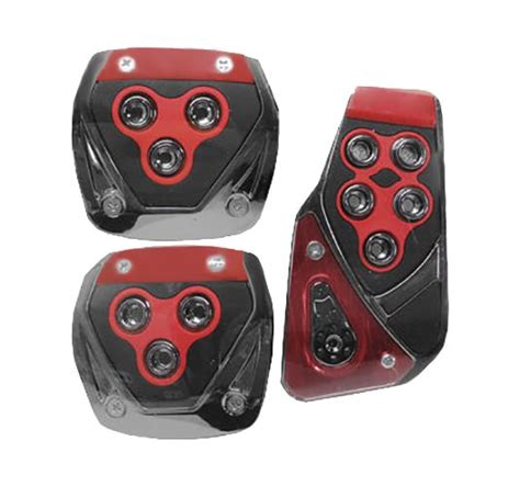 Kit Pedaleiras Automotivas Tuning Non Slip Pedal Vermelho Fachicar