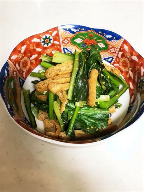 簡単！小松菜と油揚げ煮 By 減塩想い 【クックパッド】 簡単おいしいみんなのレシピが395万品