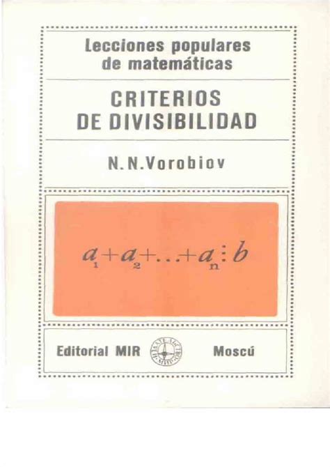 Pdf Criterios De Divisibilidad Vorobiov Dokumen Tips