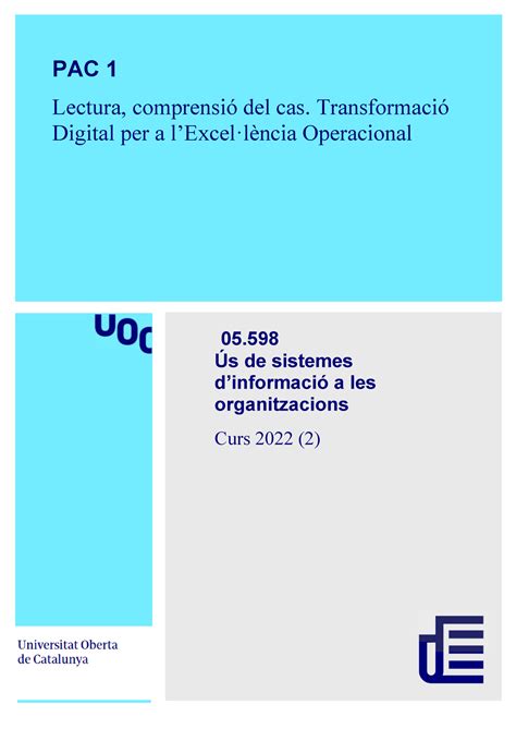 Usio Pac Pac De L Assignatura Us De Sistemes D Informacio A Les