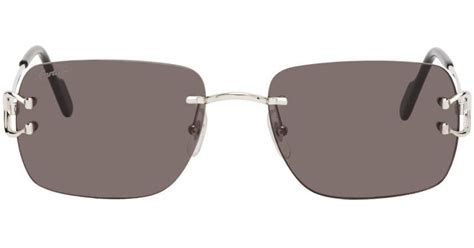 Cartier Square Sunglasses In Grey Gray For Men Lyst