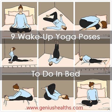 9 wake up yoga poses to do in bed... #yogaforlovers #yogastretch #photobomb #yogafit #yogagram # ...