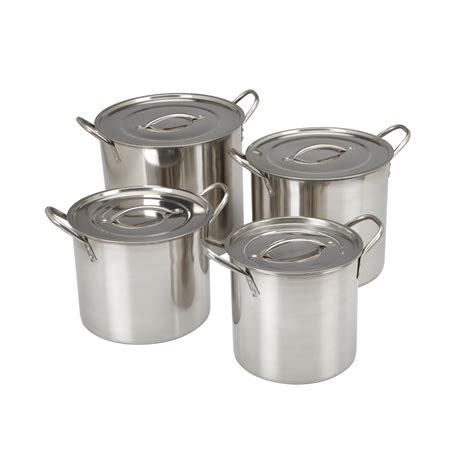 4 Pc Stainless Steel Stock Pot Set